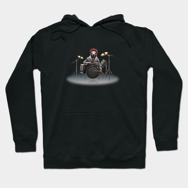 Steampunk Sloth Drummer Hoodie by DUSTRAGZ